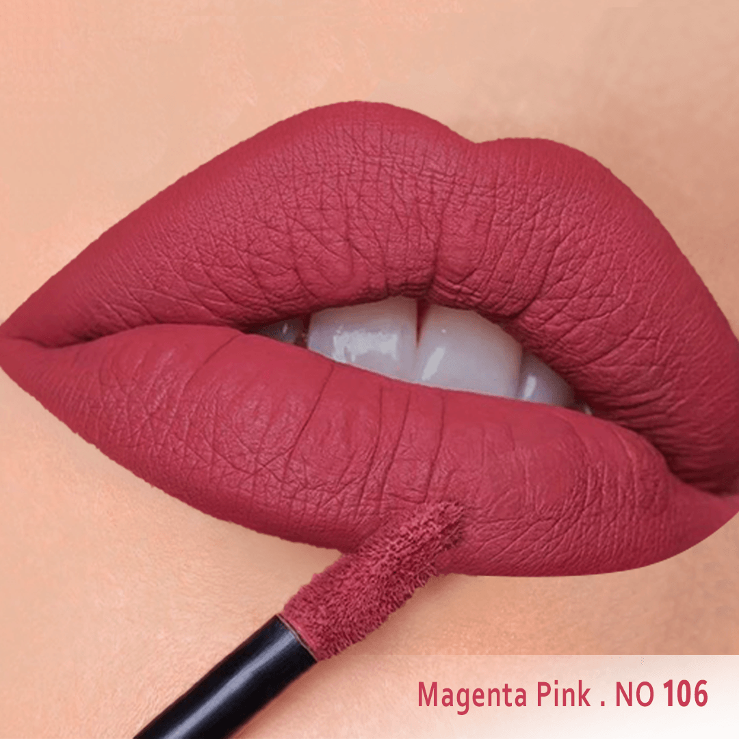 رژ لب مایع مخملی مات سرژه کد 106 (Magenta Pink) - تصویر 3